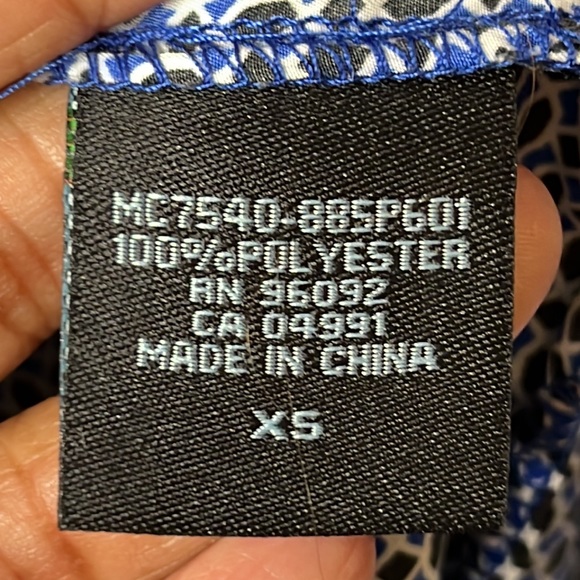 Cynthia Rowley Womens Full Button Down Top in Blue, Black and White XS XSMALL - Picture 3 of 10